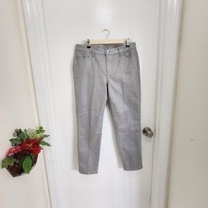 TALBOTS Flawless Five Pocket Slim Ankle Silver Mid Rise Denim Jeans Size…